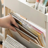 Classroom Bookshelf Multilayer with Universal Wheel Book Storage Shelving for Living Room - Close-Up Angle