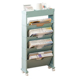 Classroom Bookshelf Multilayer with Universal Wheel Book Storage Shelving for Living Room