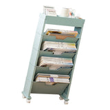 Classroom Bookshelf Multilayer with Universal Wheel Book Storage Shelving for Living Room - Side View