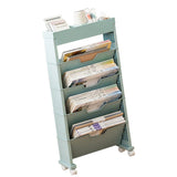 Classroom Bookshelf Multilayer with Universal Wheel Book Storage Shelving for Living Room - Top-Down View