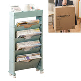 Classroom Bookshelf Multilayer with Universal Wheel Book Storage Shelving for Living Room - 45-Degree Angle