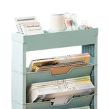 Classroom Bookshelf Multilayer with Universal Wheel Book Storage Shelving for Living Room - Extra Image
