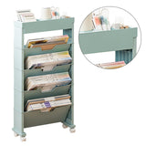 Classroom Bookshelf Multilayer with Universal Wheel Book Storage Shelving for Living Room
