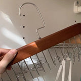 Multifunctional Hanger Punch Free with 8 Hooks Wood and Stainless Steel Cap Holder for Student Dormitory Dark Brown - Extra Image