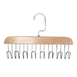 Multifunctional Hanger Punch Free with 8 Hooks Wood and Stainless Steel Cap Holder for Student Dormitory Khaki