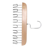 Multifunctional Hanger Punch Free with 8 Hooks Wood and Stainless Steel Cap Holder for Student Dormitory Khaki - Side View
