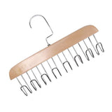 Multifunctional Hanger Punch Free with 8 Hooks Wood and Stainless Steel Cap Holder for Student Dormitory Khaki - Top-Down View