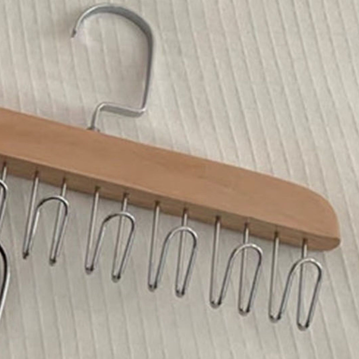 Multifunctional Hanger Punch Free with 8 Hooks Wood and Stainless Steel Cap Holder for Student Dormitory Khaki
