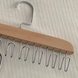 Multifunctional Hanger Punch Free with 8 Hooks Wood and Stainless Steel Cap Holder for Student Dormitory Khaki
