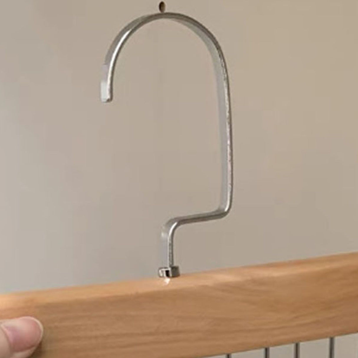 Multifunctional Hanger Punch Free with 8 Hooks Wood and Stainless Steel Cap Holder for Student Dormitory Khaki