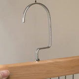 Multifunctional Hanger Punch Free with 8 Hooks Wood and Stainless Steel Cap Holder for Student Dormitory Khaki - Extra Image