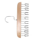 Multifunctional Hanger Punch Free with 8 Hooks Wood and Stainless Steel Cap Holder for Student Dormitory Khaki