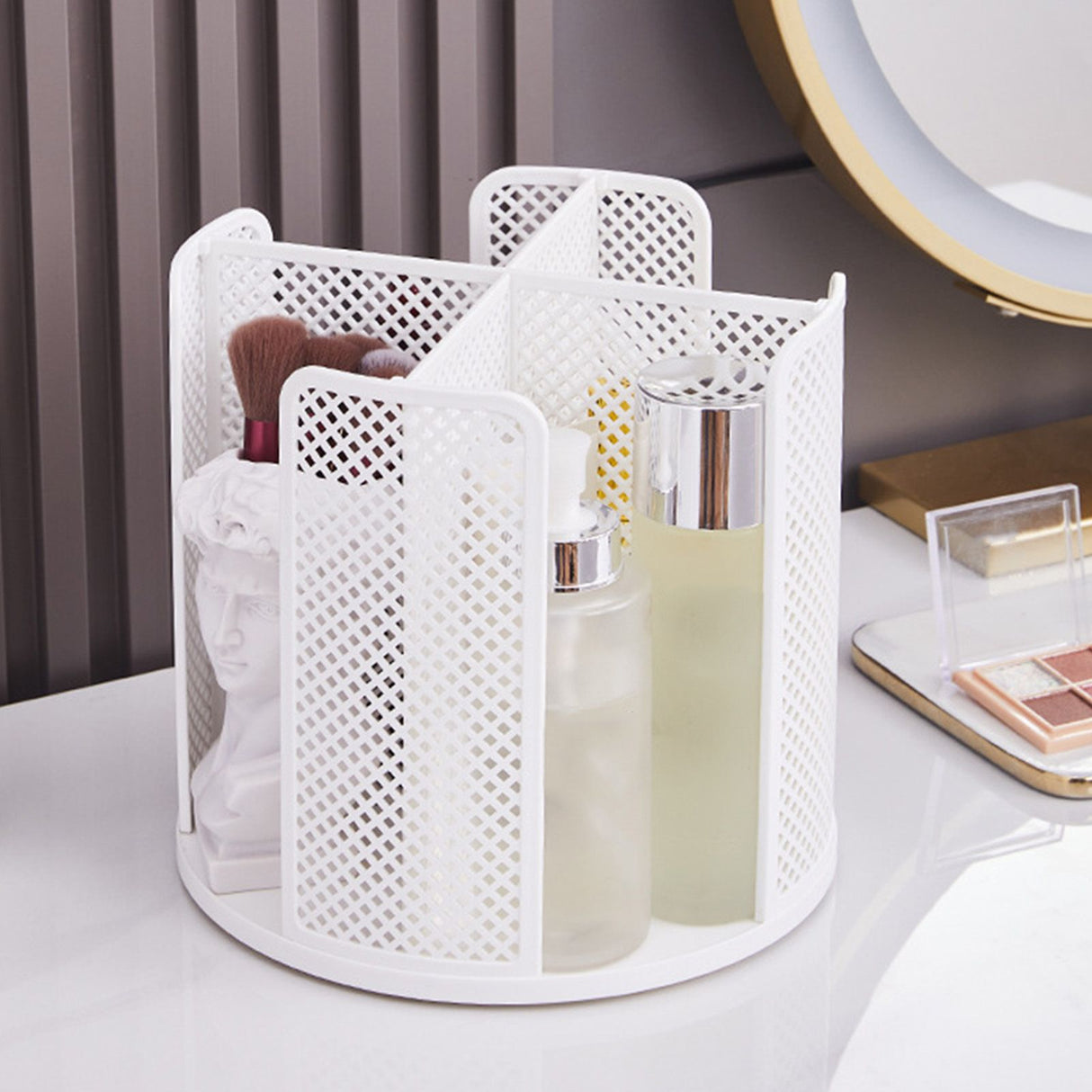 Disposable Cup Storage Organizer 4 Compartment 360 Degree Rotating Coffee Cup Dispenser for Coffee Shops Dessert Stores