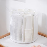 Disposable Cup Storage Organizer 4 Compartment 360 Degree Rotating Coffee Cup Dispenser for Coffee Shops Dessert Stores - Extra Image