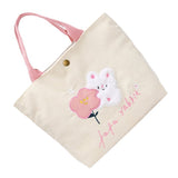Cute Handbag Snap Button Closure Thickened Cute Pattern Fashionable Small Tote Bag for Shopping Commuting Pink Flower