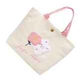 Cute Handbag Snap Button Closure Thickened Cute Pattern Fashionable Small Tote Bag for Shopping Commuting Pink Flower