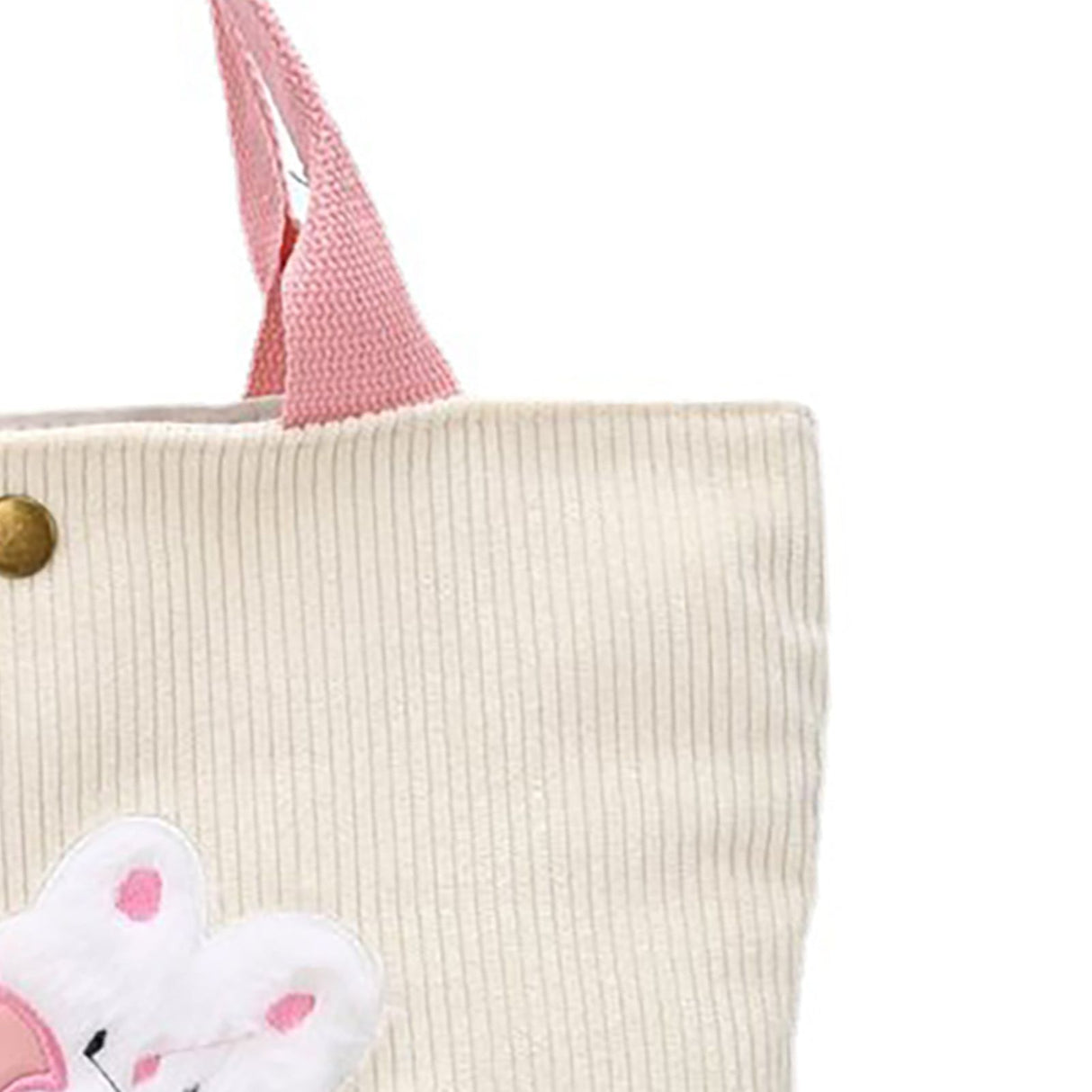Cute Handbag Snap Button Closure Thickened Cute Pattern Fashionable Small Tote Bag for Shopping Commuting Pink Flower