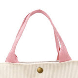 Cute Handbag Snap Button Closure Thickened Cute Pattern Fashionable Small Tote Bag for Shopping Commuting Pink Flower