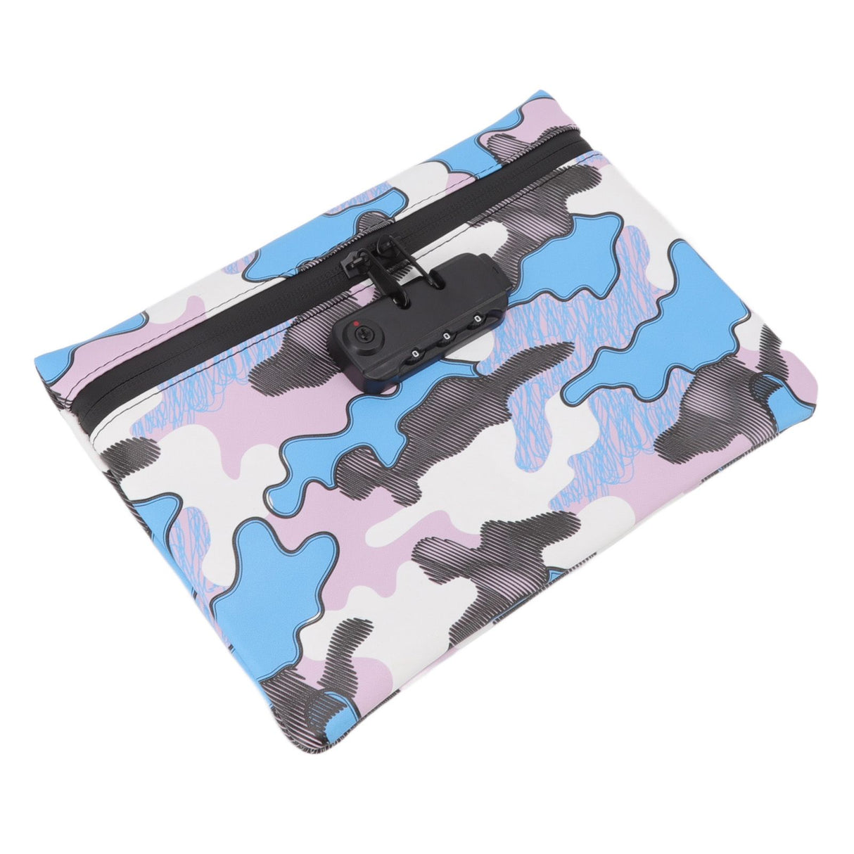 Smell Proof Bag Storage Carrying Bag PU Leather with Combination Lock for Home Outdoor
