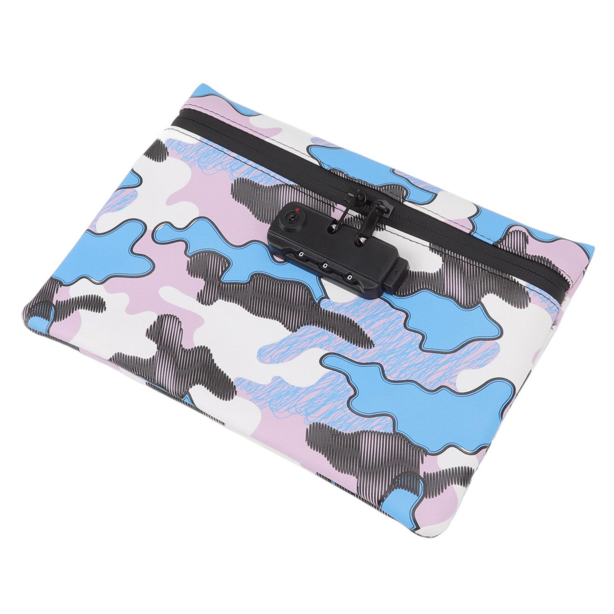 Smell Proof Bag Storage Carrying Bag PU Leather with Combination Lock for Home Outdoor
