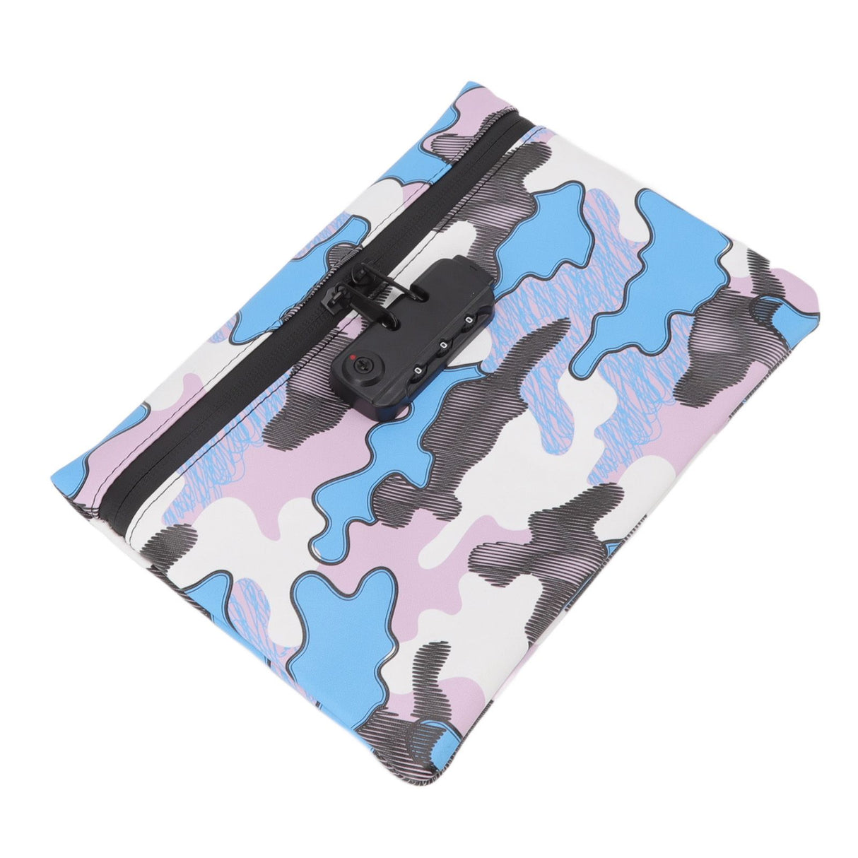 Smell Proof Bag Storage Carrying Bag PU Leather with Combination Lock for Home Outdoor
