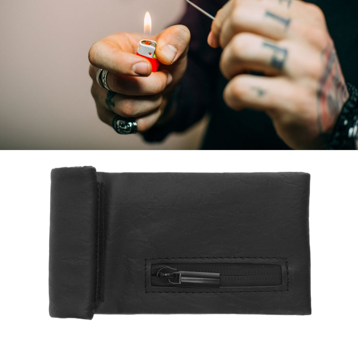 Smell Proof Bag PU Leather Waterproof Multipurpose Storage Bag for Outdoor Travel Trip Odor Proof Stash Bag