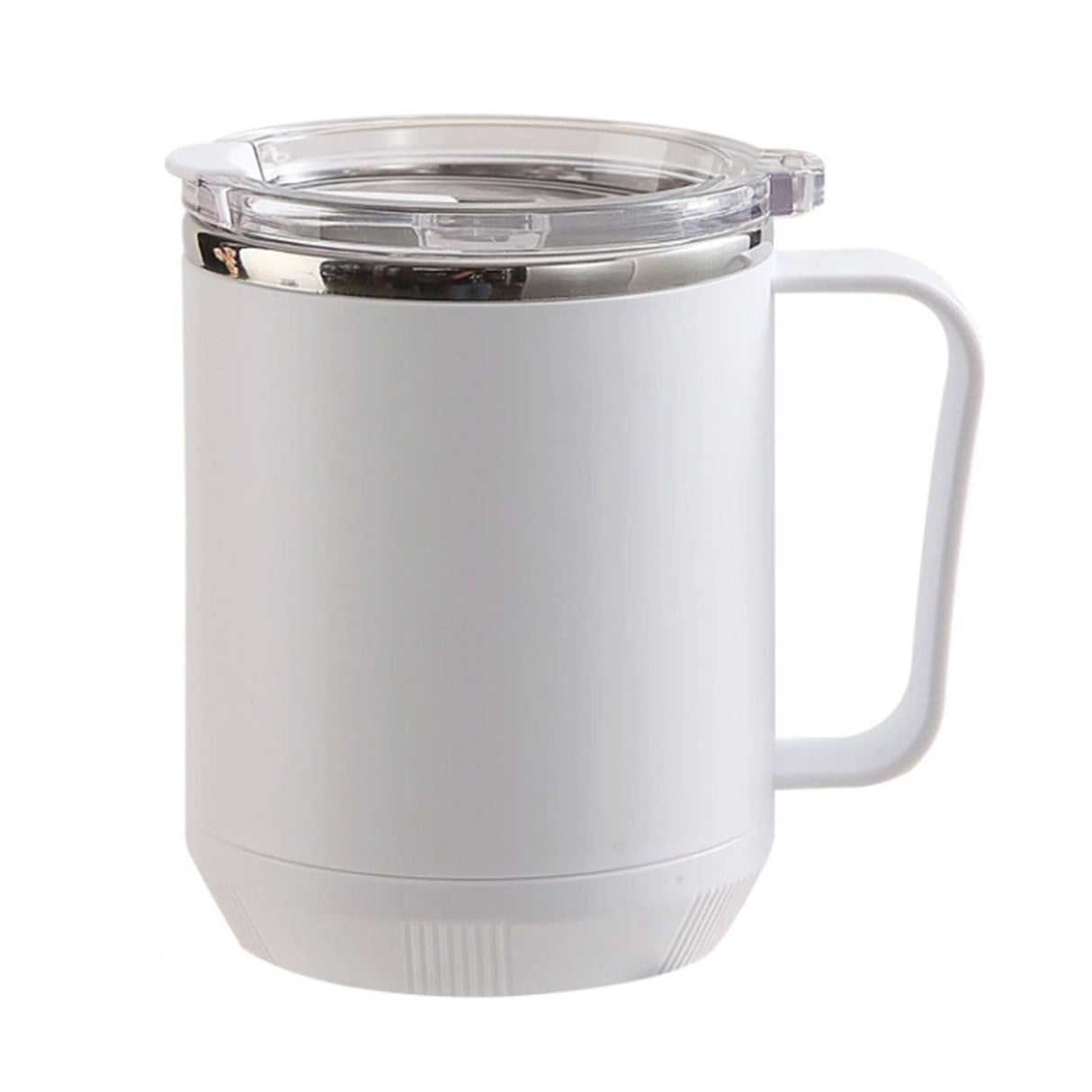 Coffee Mug 460ml 304 Stainless Steel Liner Leakproof Elegant Portable Mug for Outdoor Activities White