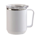 Coffee Mug 460ml 304 Stainless Steel Liner Leakproof Elegant Portable Mug for Outdoor Activities White
