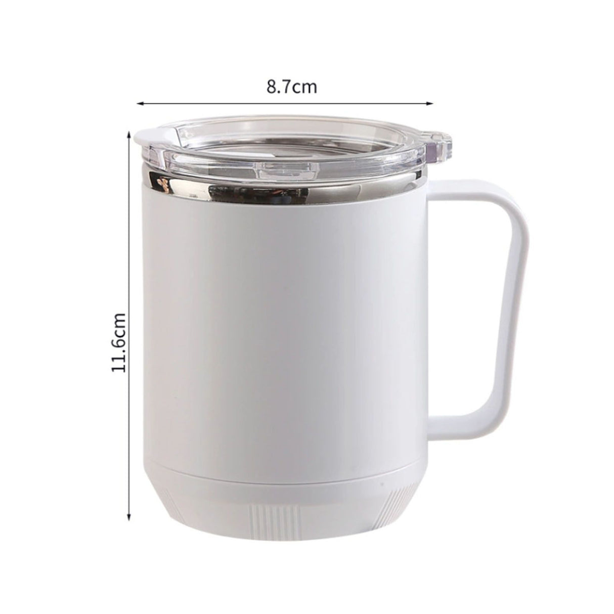 Coffee Mug 460ml 304 Stainless Steel Liner Leakproof Elegant Portable Mug for Outdoor Activities White