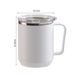 Coffee Mug 460ml 304 Stainless Steel Liner Leakproof Elegant Portable Mug for Outdoor Activities White