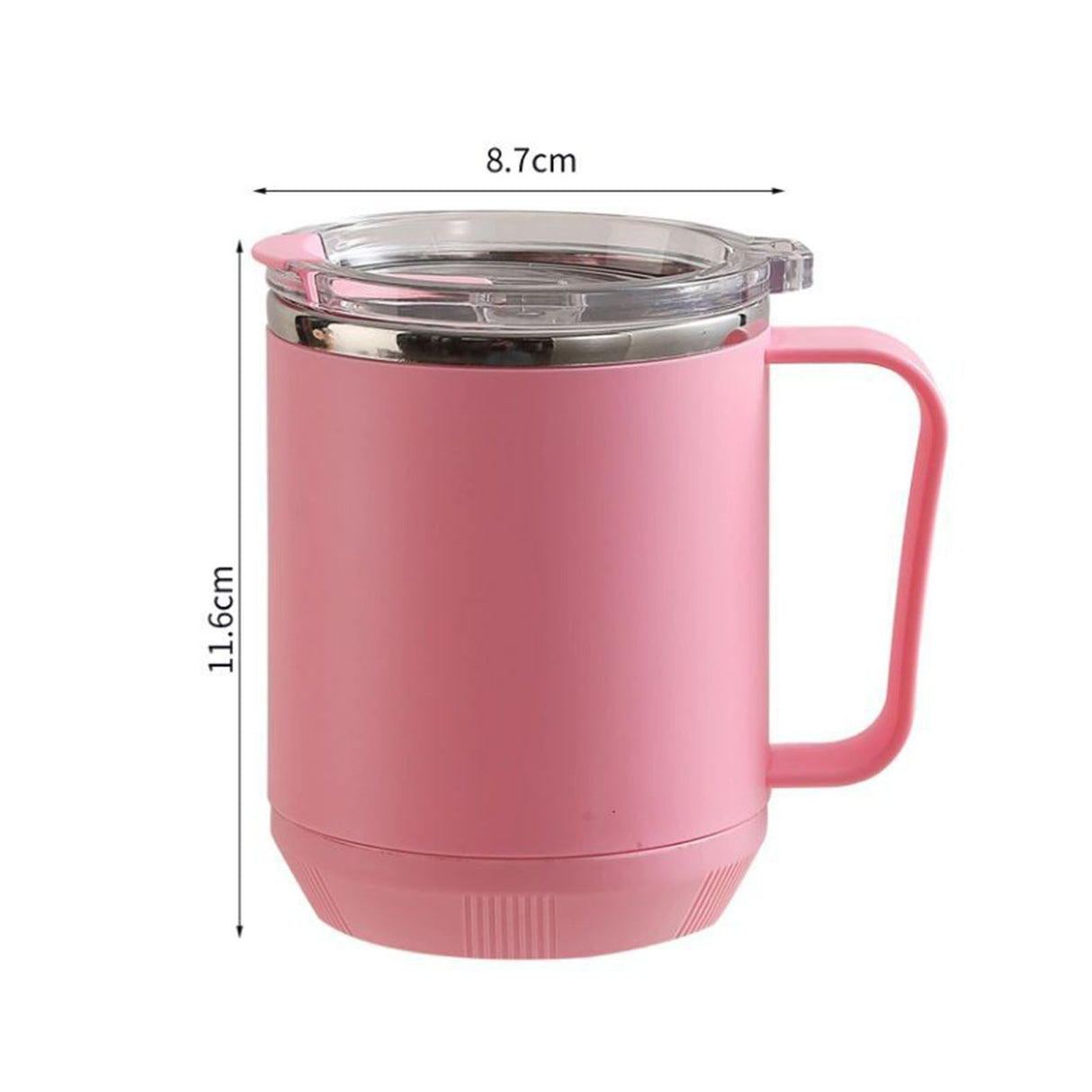 Coffee Mug 460ml 304 Stainless Steel Liner Leakproof Elegant Portable Mug for Outdoor Activities Pink
