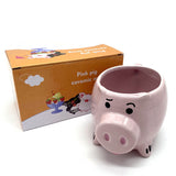 3D Pig Coffee Mug Novelty Pink Cute Pig Ceramic Coffee Tea Mug Funny Porcelain Water Cup for Home Indoor