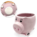 3D Pig Coffee Mug Novelty Pink Cute Pig Ceramic Coffee Tea Mug Funny Porcelain Water Cup for Home Indoor - Rear View