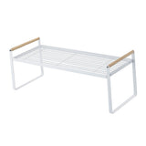 Cabinet Storage Shelf Rack Layered Storage Easy to Install Multifunction Counter Organizer Shelf for Seasoner Bowl Large White
