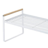 Cabinet Storage Shelf Rack Layered Storage Easy to Install Multifunction Counter Organizer Shelf for Seasoner Bowl Large White