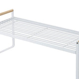 Cabinet Storage Shelf Rack Layered Storage Easy to Install Multifunction Counter Organizer Shelf for Seasoner Bowl Large White
