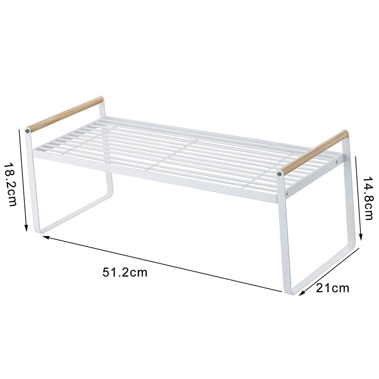 Cabinet Storage Shelf Rack Layered Storage Easy to Install Multifunction Counter Organizer Shelf for Seasoner Bowl Large White