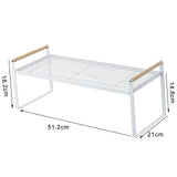 Cabinet Storage Shelf Rack Layered Storage Easy to Install Multifunction Counter Organizer Shelf for Seasoner Bowl Large White