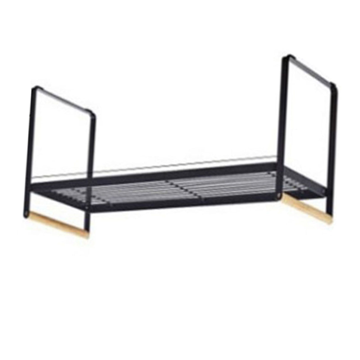 Cabinet Storage Shelf Rack Layered Storage Easy to Install Multifunction Counter Organizer Shelf for Seasoner Bowl Small Black
