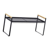 Cabinet Storage Shelf Rack Layered Storage Easy to Install Multifunction Counter Organizer Shelf for Seasoner Bowl Small Black - Top-Down View