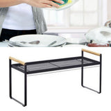 Cabinet Storage Shelf Rack Layered Storage Easy to Install Multifunction Counter Organizer Shelf for Seasoner Bowl Small Black - 45-Degree Angle