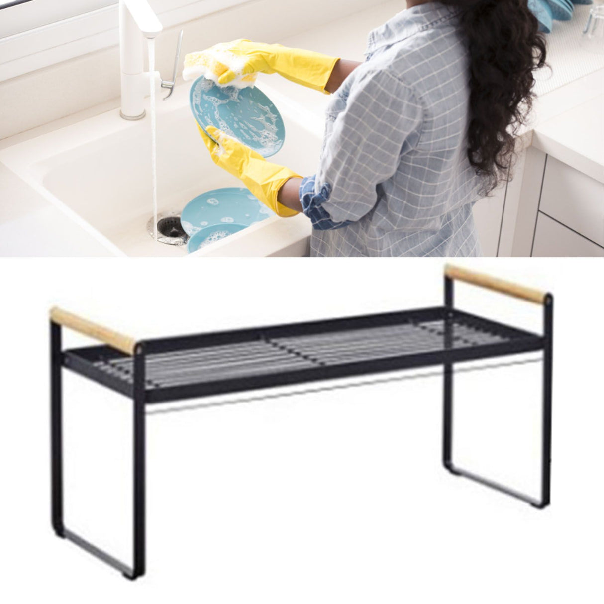 Cabinet Storage Shelf Rack Layered Storage Easy to Install Multifunction Counter Organizer Shelf for Seasoner Bowl Small Black
