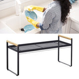 Cabinet Storage Shelf Rack Layered Storage Easy to Install Multifunction Counter Organizer Shelf for Seasoner Bowl Small Black