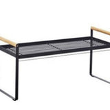 Cabinet Storage Shelf Rack Layered Storage Easy to Install Multifunction Counter Organizer Shelf for Seasoner Bowl Small Black