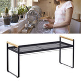 Cabinet Storage Shelf Rack Layered Storage Easy to Install Multifunction Counter Organizer Shelf for Seasoner Bowl Small Black - Extra Image