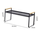 Cabinet Storage Shelf Rack Layered Storage Easy to Install Multifunction Counter Organizer Shelf for Seasoner Bowl Small Black