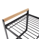 Cabinet Storage Shelf Rack Layered Storage Easy to Install Multifunction Counter Organizer Shelf for Seasoner Bowl Large Black