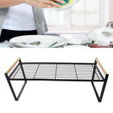 Cabinet Storage Shelf Rack Layered Storage Easy to Install Multifunction Counter Organizer Shelf for Seasoner Bowl Large Black - 45-Degree Angle