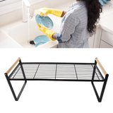 Cabinet Storage Shelf Rack Layered Storage Easy to Install Multifunction Counter Organizer Shelf for Seasoner Bowl Large Black