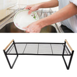 Cabinet Storage Shelf Rack Layered Storage Easy to Install Multifunction Counter Organizer Shelf for Seasoner Bowl Large Black - Extra Image
